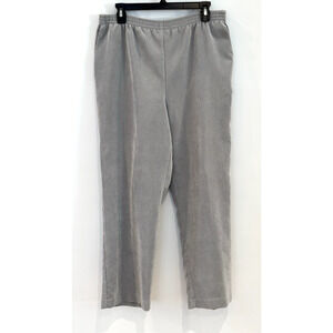 ALFRED DUNNER 12 Gray Corduroy Pants Light Weight Pull-On Pockets EUC